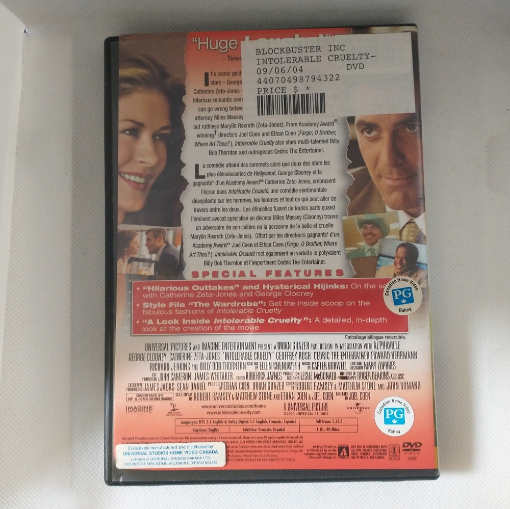 3/$21 Intolerable Cruelty DVD - Picture 2 of 4